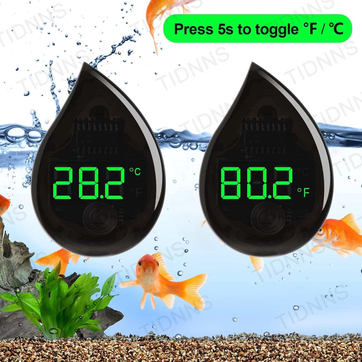 Marine Aquarium Glue - Samoprzylepny termometr do akwarium LCD cyfrowy