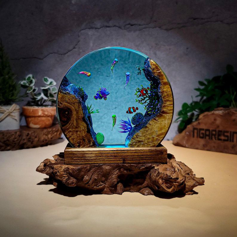 Aquarium & Marine Museum Universiti Malaysia Sabah Kota Kinabalu Sabah Reviews - Lampa stołowa z żywicy z motywem
